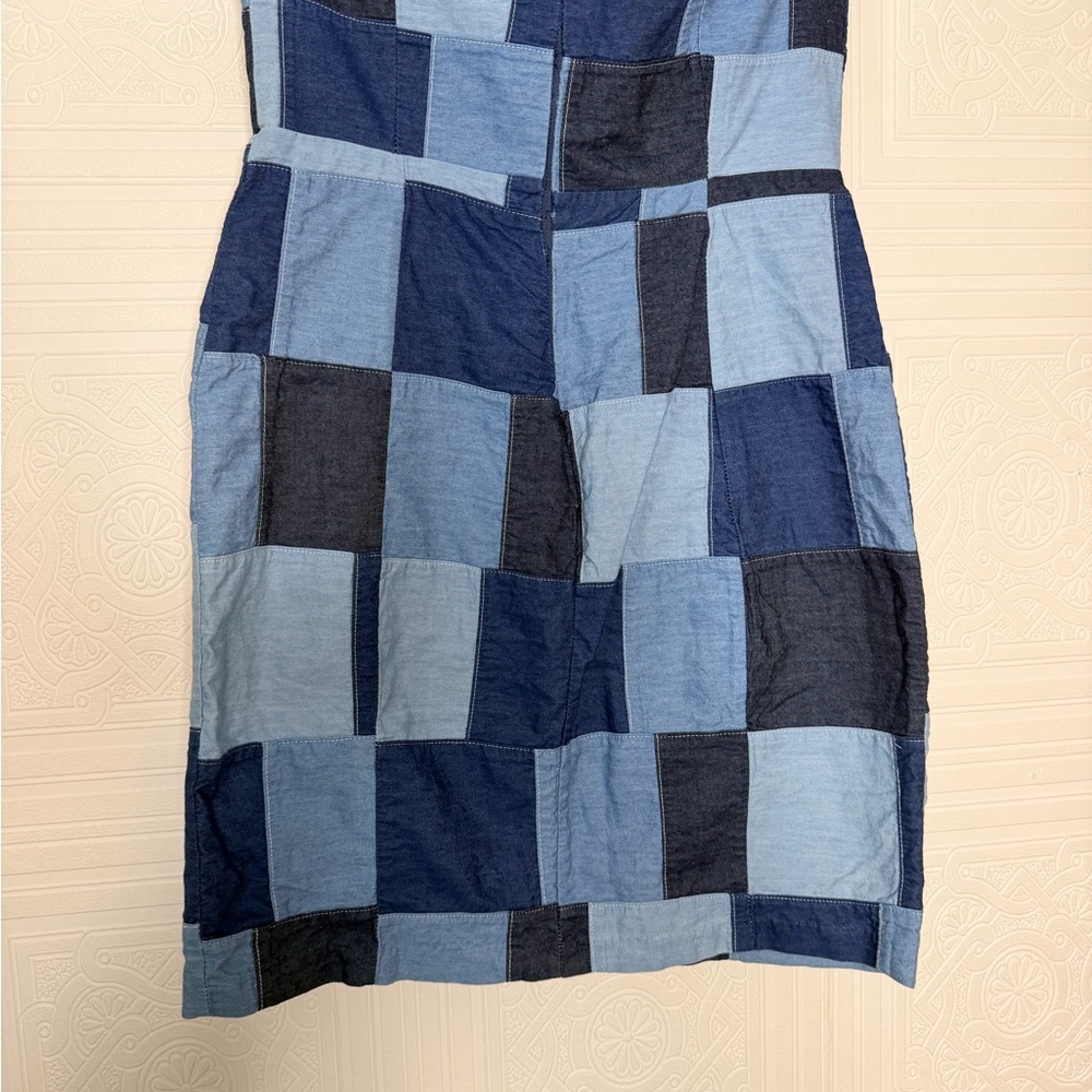 Amanda Uprichard Patchwork Strapless Denim Dress Small - Picture 10 of 11